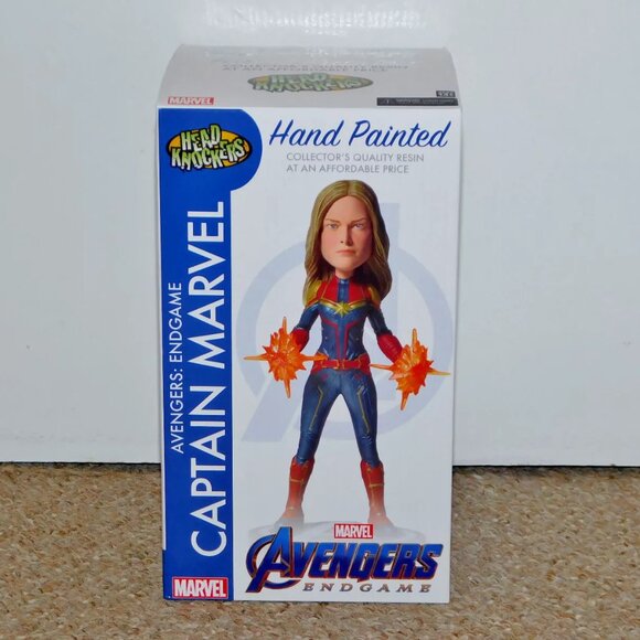 2019 NECA Head Knockers Marvel Avengers Endgame Captain Marvel Resin Figure MIB - Picture 1 of 10